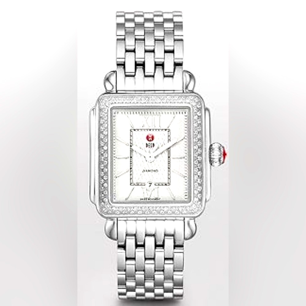 Michele Signature Deco Diamond watch original box, case and booklet.